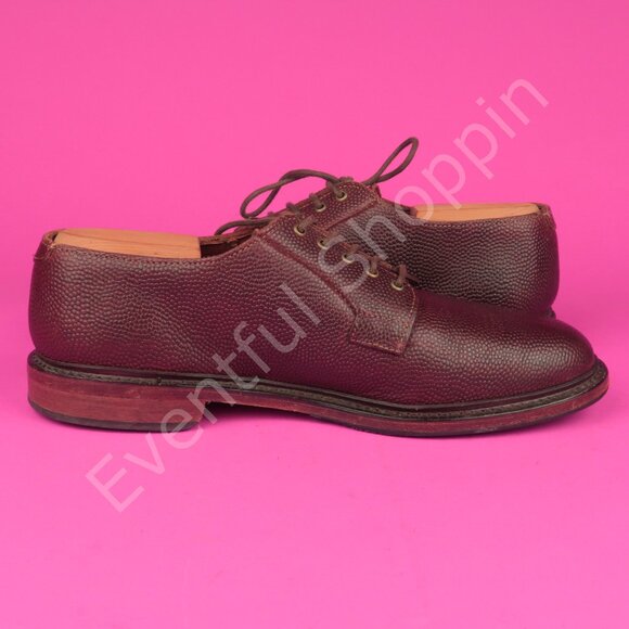 Allen Edmonds Gridiron Football Pebble Grain PTB Blucher Derby Shoes Brown 8 D - Picture 6 of 12